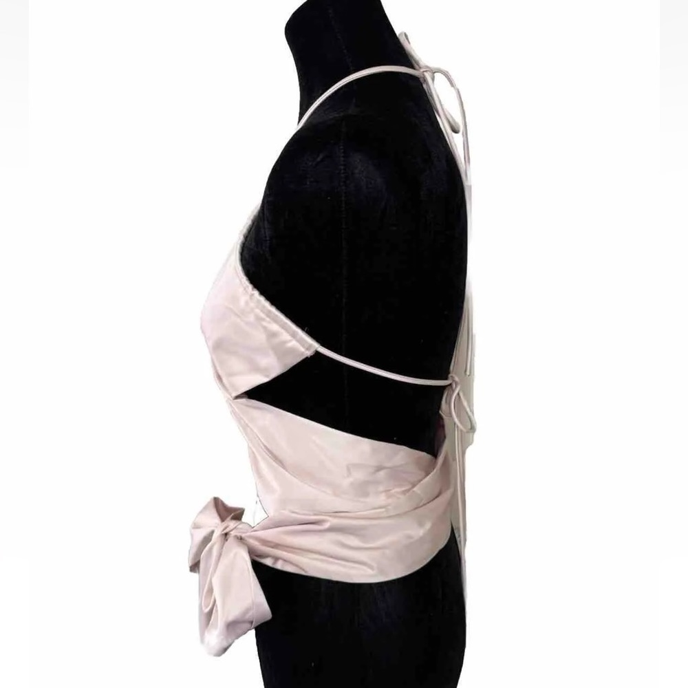 NWT Lioness Top XL Hands Off Me Satin Wrap Crop Blush Wear Multi Ways Festival - Picture 5 of 13